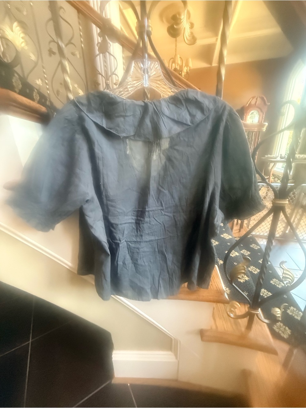 Natural Life NWT Peasant Top. Size S 100%Cotton. Elastic Sleeves. Button front - Picture 5 of 7